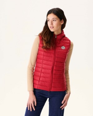 Red JOTT Mali Light Sleeveless Women's Padded Jackets | EZC-8326