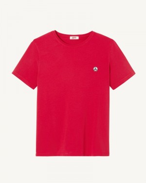 Red JOTT Pietro Organic Cotton Men's T Shirts | WAV-2699