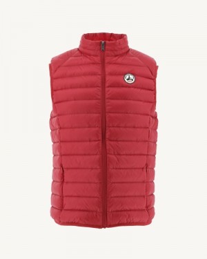 Red JOTT Tom Sleeveless Men's Down Jackets | FNY-9069