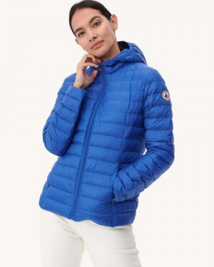 Royal Blue JOTT Cloe Lightweight Hooded Women's Down Jackets | TWT-0895