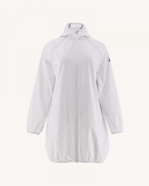 White JOTT Copenhagen Long Hooded Women's Jackets | APG-5737