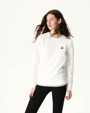 White JOTT Elvas Organic Cotton Women's Sweatshirts | CGV-8125