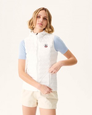 White JOTT Mali Light Sleeveless Women's Padded Jackets | HZR-5079