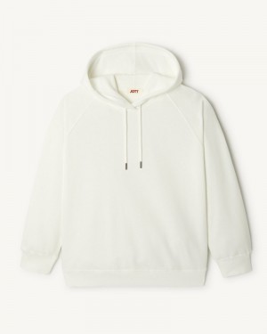 White JOTT Monteria Hooded Fleece Women's Sweatshirts | VFZ-2091