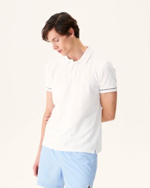 White JOTT Neil Men's Polo Shirts | HDZ-9201