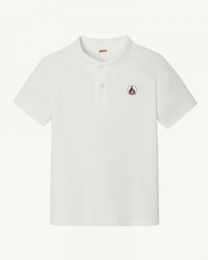 White JOTT Salvador Kids' Polo Shirts | FRT-5547