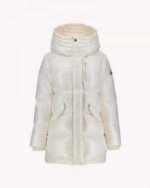 White JOTT Santa Hooded Women's Padded Jackets | KPY-4237