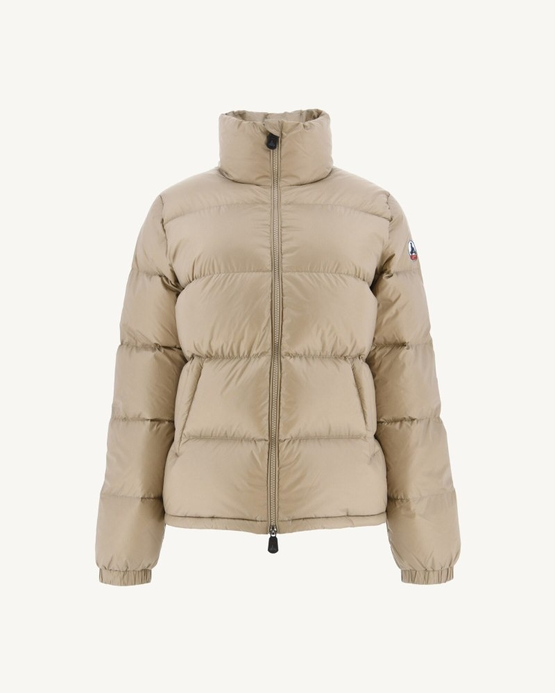 Beige JOTT Cardiff Great Cold Quilted Women's Down Jackets | XUL-6608