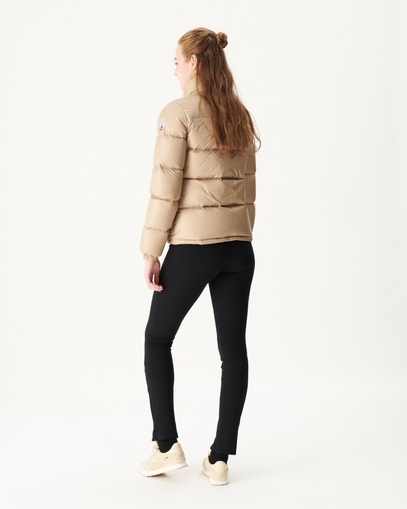 Beige JOTT Cardiff Great Cold Quilted Women's Down Jackets | XUL-6608