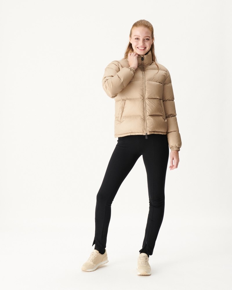 Beige JOTT Cardiff Great Cold Quilted Women's Down Jackets | XUL-6608