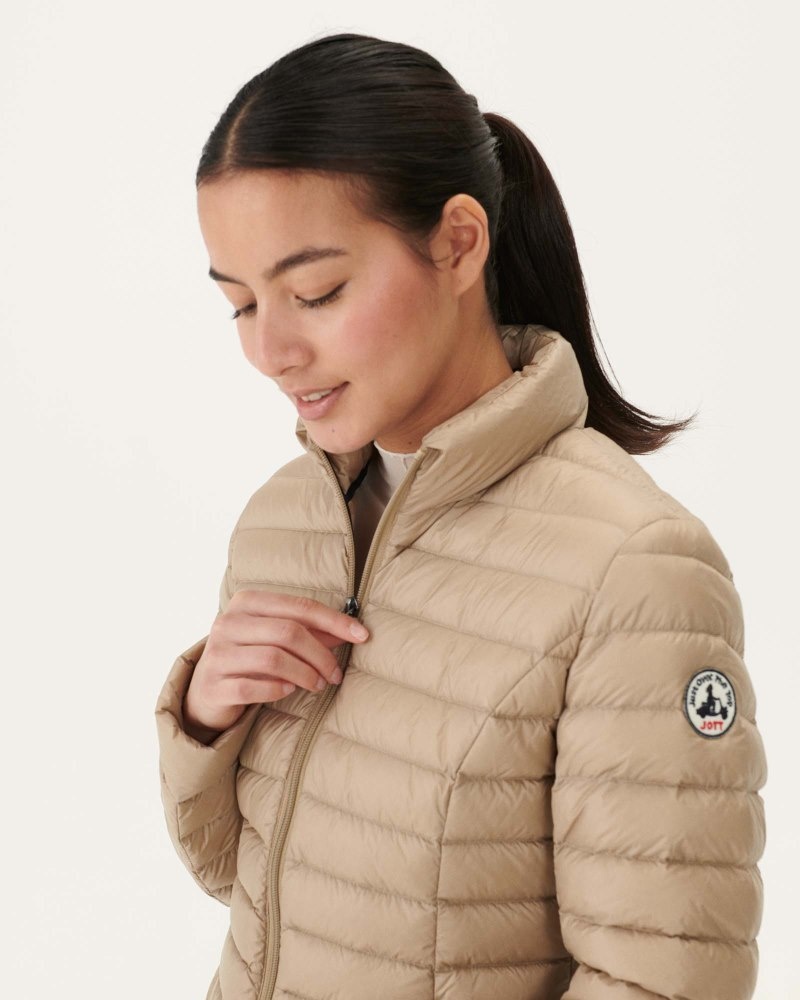 Beige JOTT Cha Light Women's Down Jackets | DWJ-2493