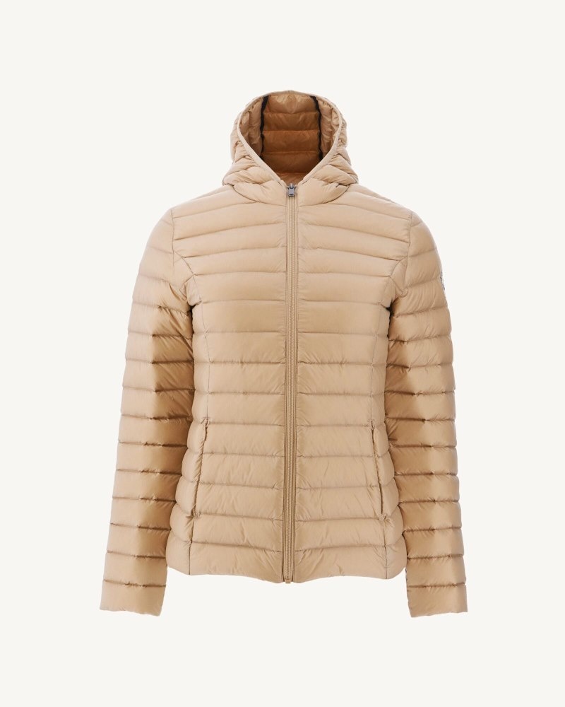 Beige JOTT Cloe Lightweight Hooded Women's Down Jackets | QPK-5680