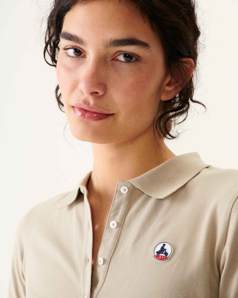 Beige JOTT Franca Beige Women's Polo Shirts | RZP-6107