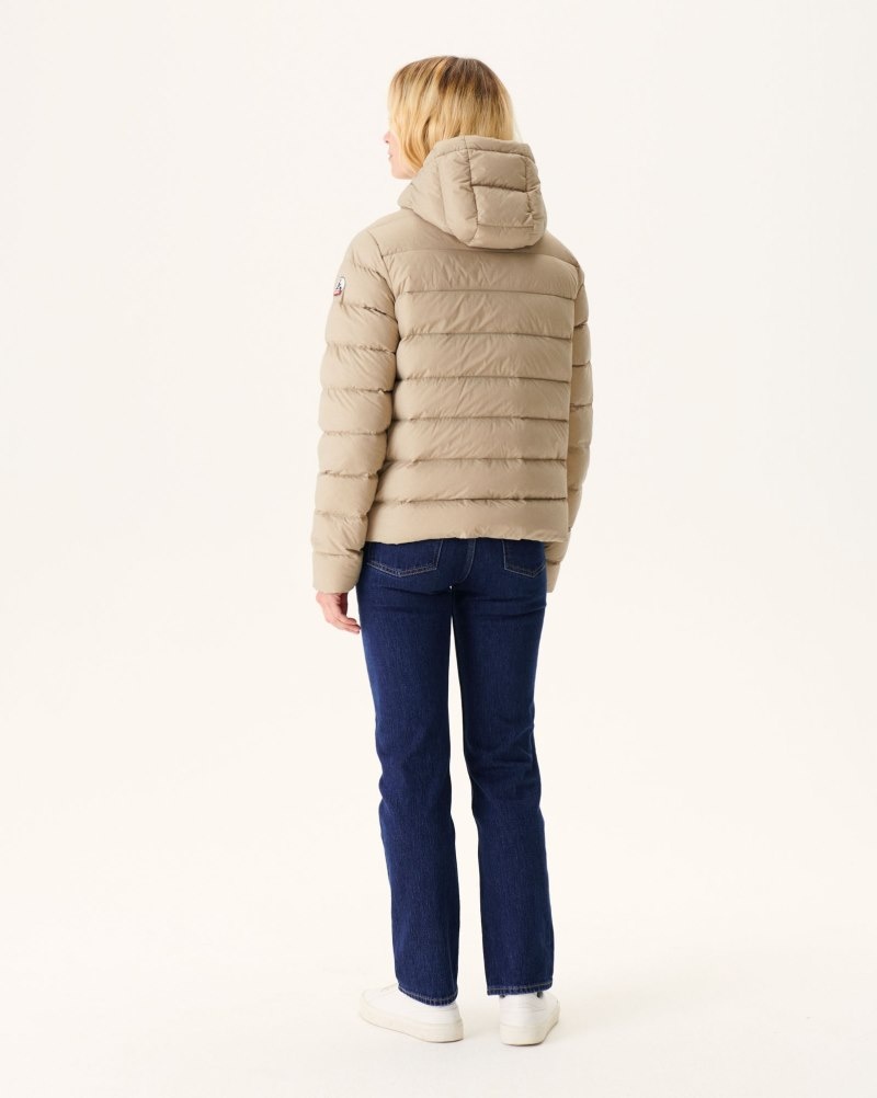 Beige JOTT Jane Straight Hooded Women's Padded Jackets | AGG-4672