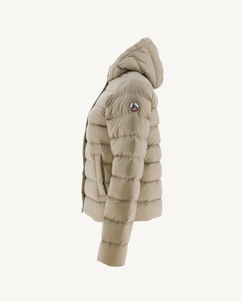 Beige JOTT Jane Straight Hooded Women's Padded Jackets | AGG-4672