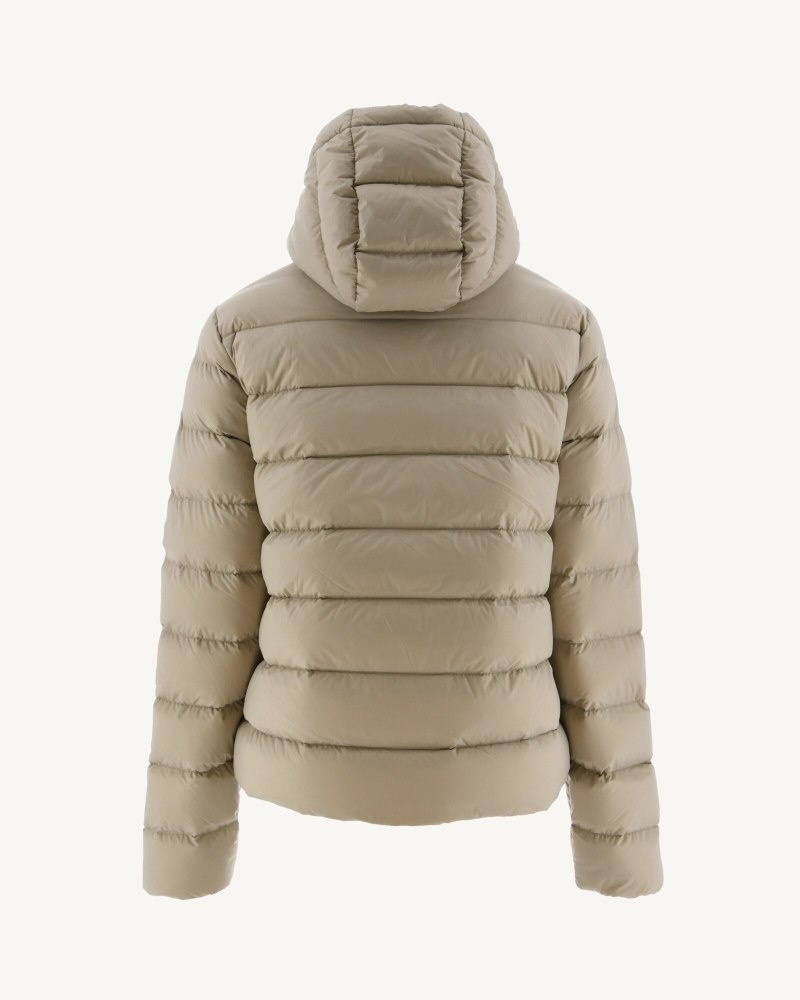 Beige JOTT Jane Straight Hooded Women's Padded Jackets | AGG-4672