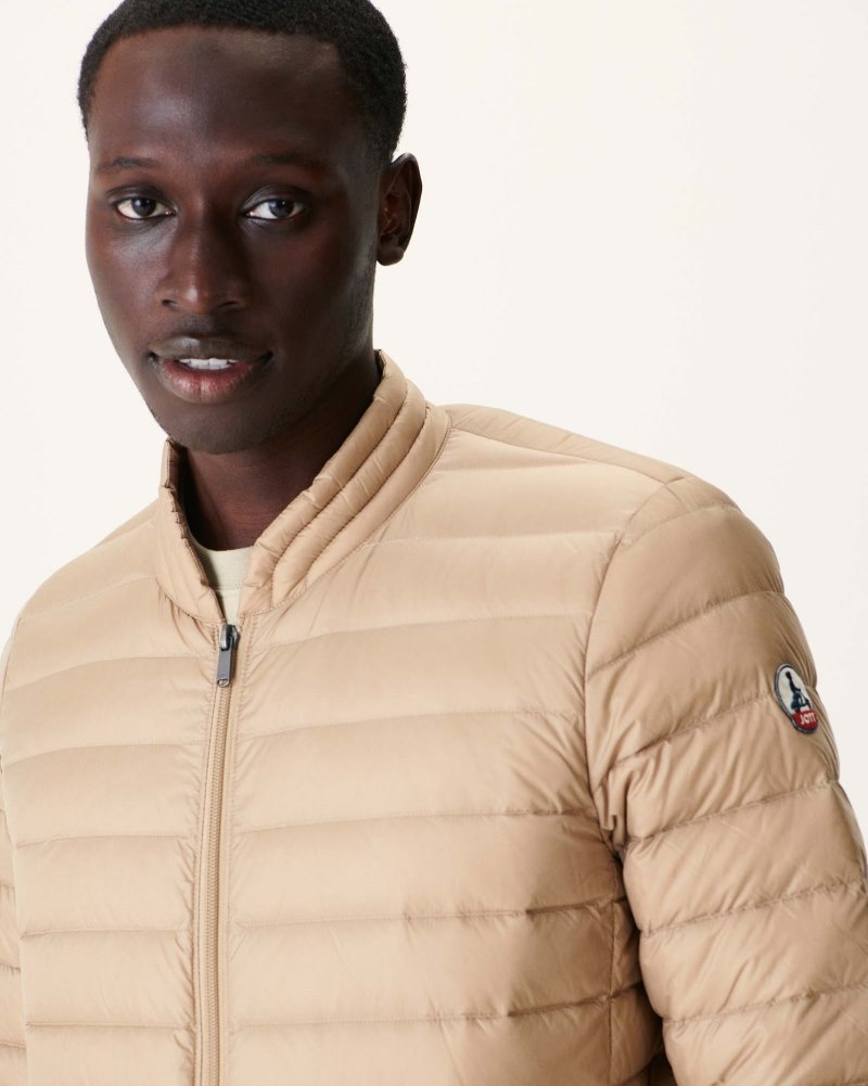 Beige JOTT Light Men's Down Jackets | CXQ-1477