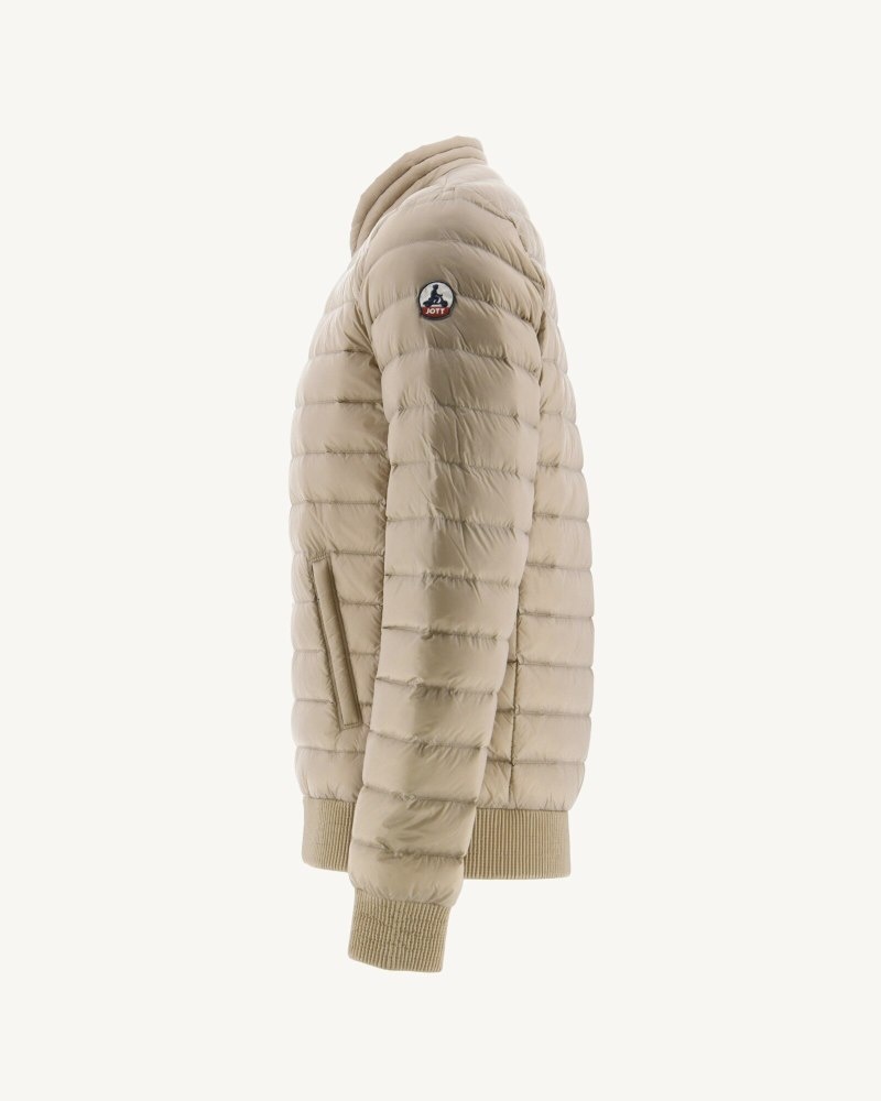 Beige JOTT Light Men's Down Jackets | CXQ-1477