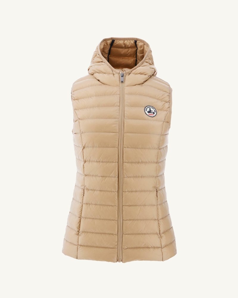 Beige JOTT Mali Light Sleeveless Women's Padded Jackets | GAU-2130