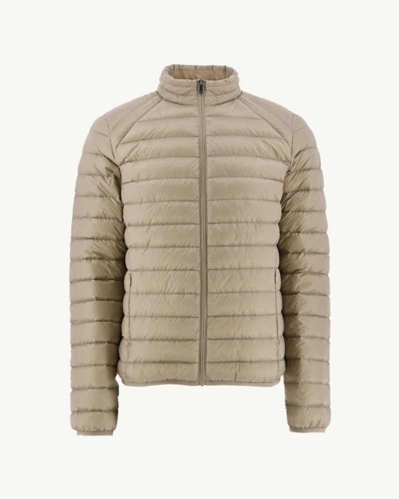 Beige JOTT Matte Lightweight Men's Padded Jackets | LXG-5720