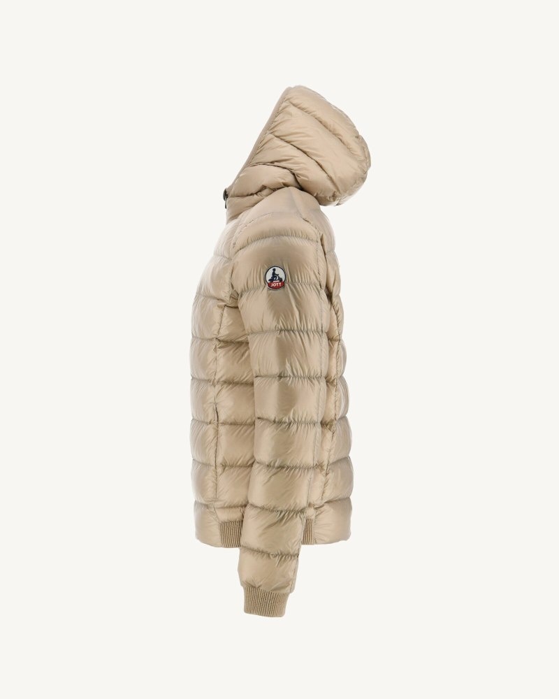 Beige JOTT Nat Extreme Cold Hooded Men's Down Jackets | BPK-1273