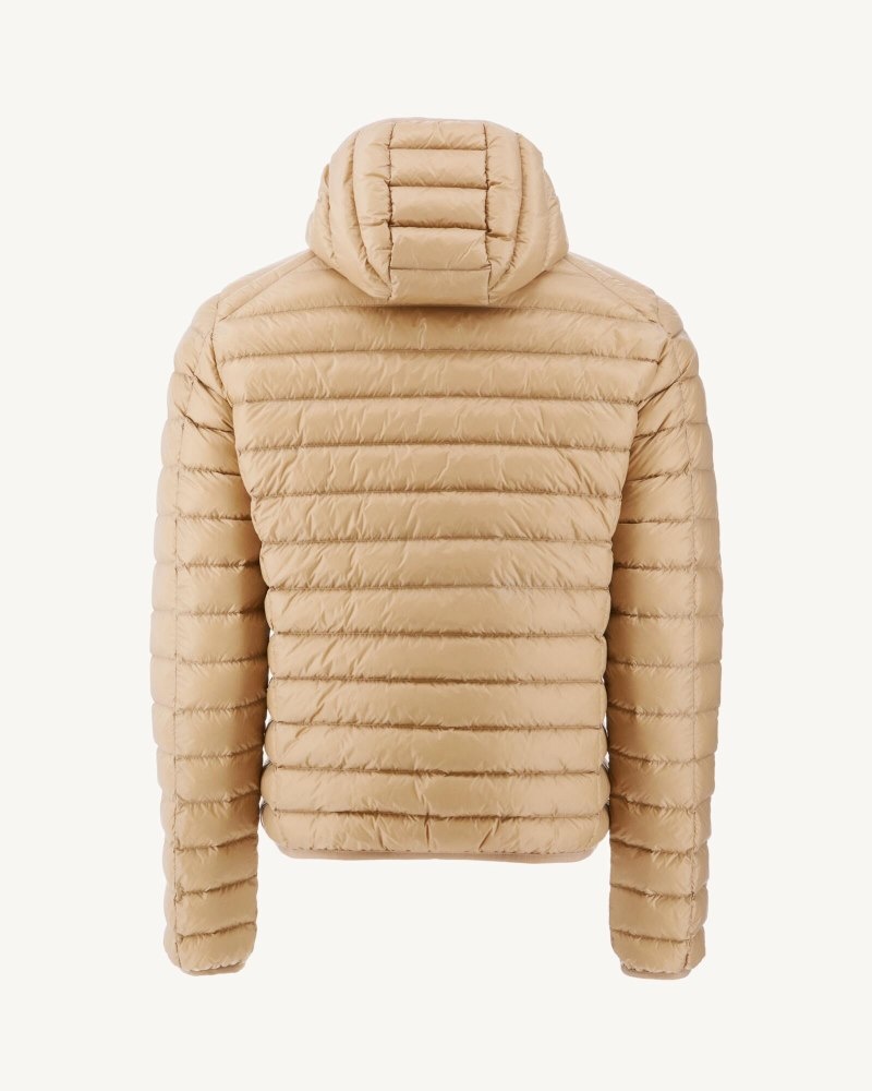 Beige JOTT Nico Light Hooded Men's Down Jackets | COW-9912