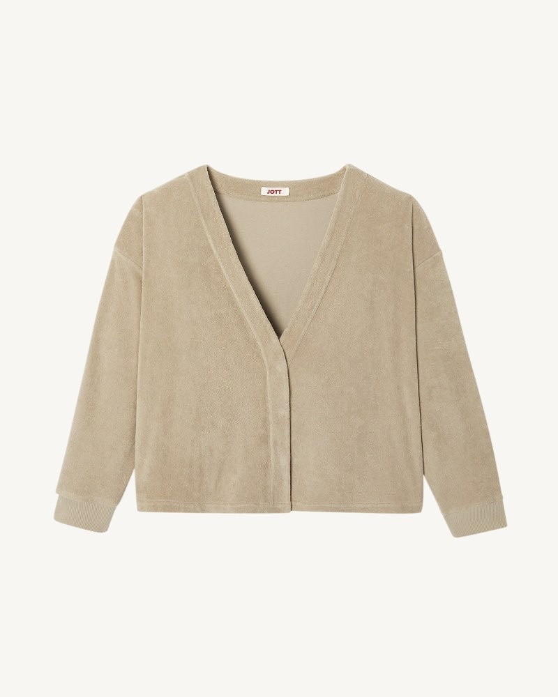 Beige JOTT Pamplona Long Sleeve Women's Cardigan | PSG-3656