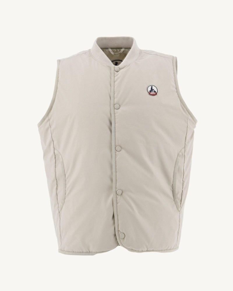 Beige JOTT Roskilde Sleeveless Men's Jackets | WVF-5447