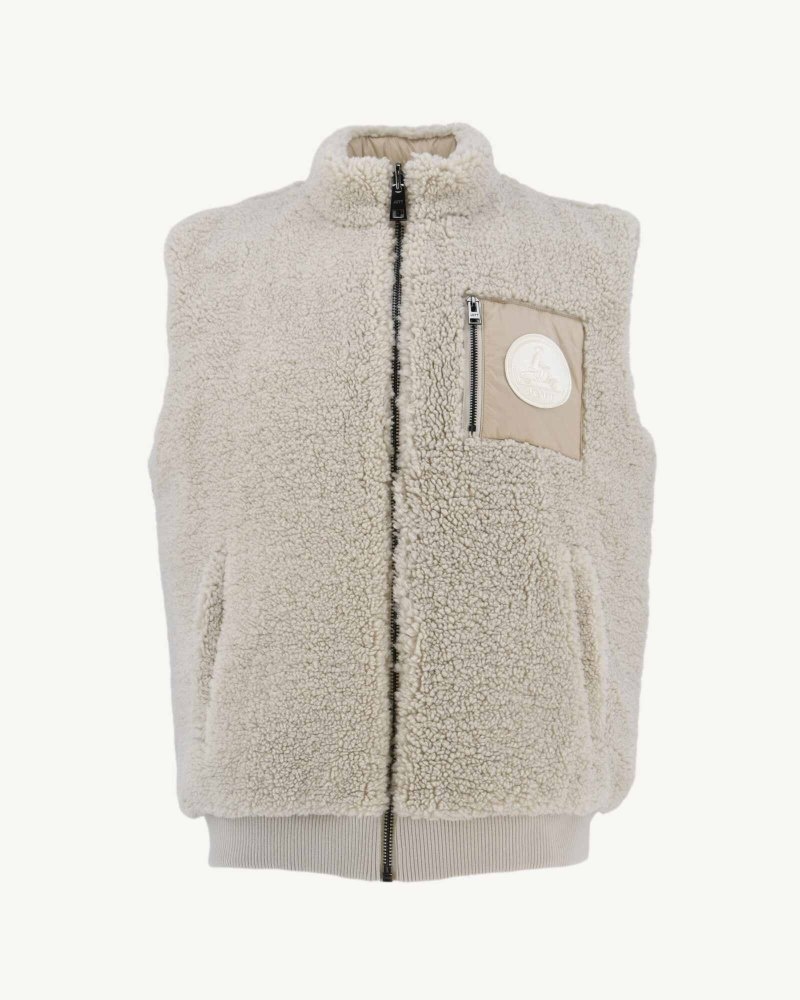 Beige JOTT Sami Great Cold Reversible Sleeveless Men's Down Jackets | RTW-7004