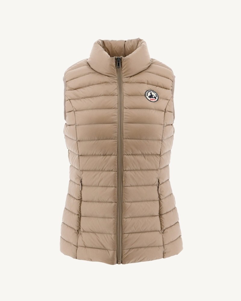 Beige JOTT Seda Light Sleeveless Women's Padded Jackets | TSG-0820