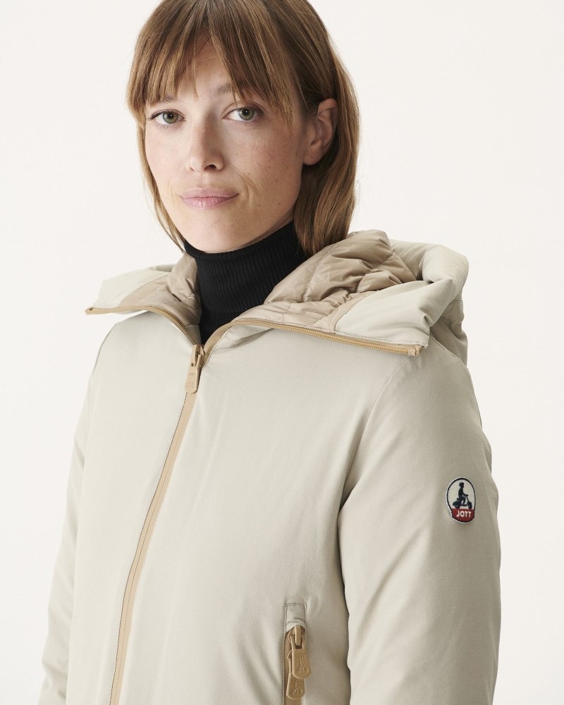 Beige JOTT Siberian Hooded Women's Puffer Jackets | BJX-1268