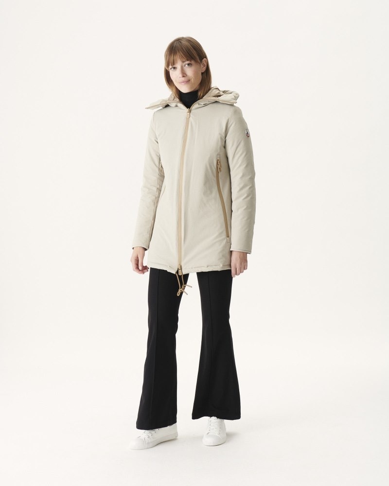 Beige JOTT Siberian Hooded Women's Puffer Jackets | BJX-1268