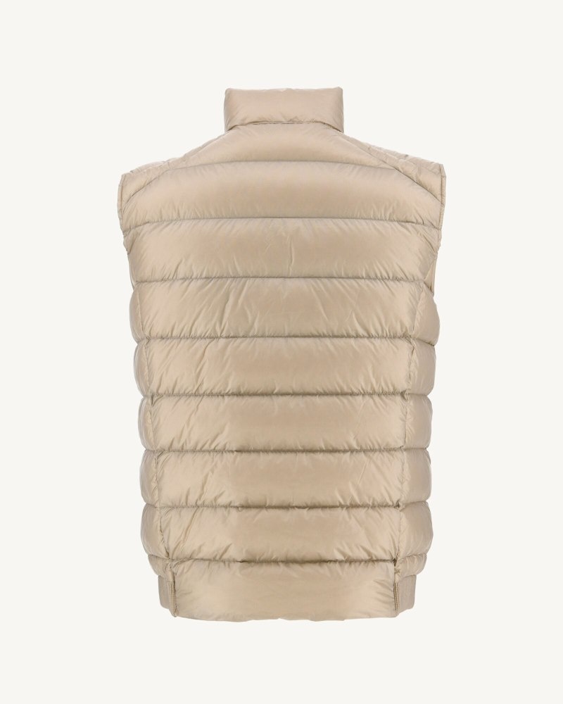 Beige JOTT Tim Great Cold Sleeveless Men's Down Jackets | CPG-2842