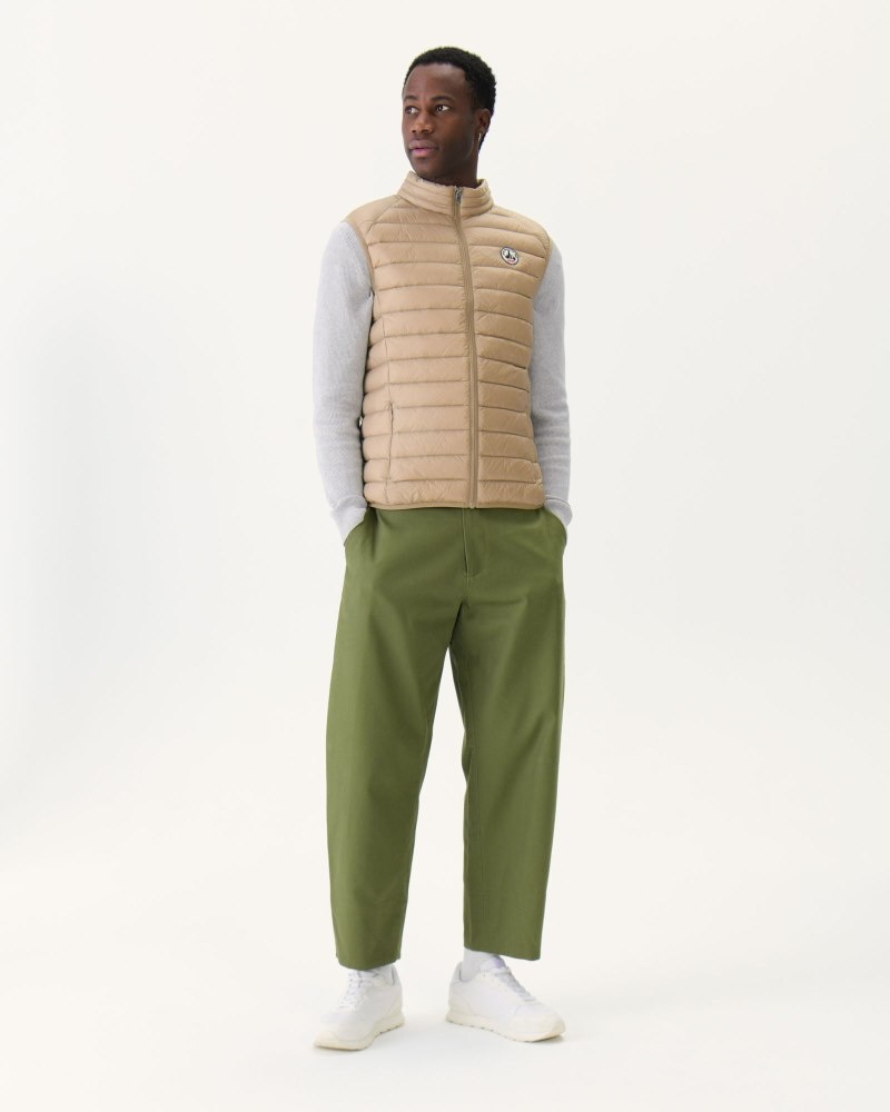 Beige JOTT Tom Sleeveless Men's Padded Jackets | QXC-8734