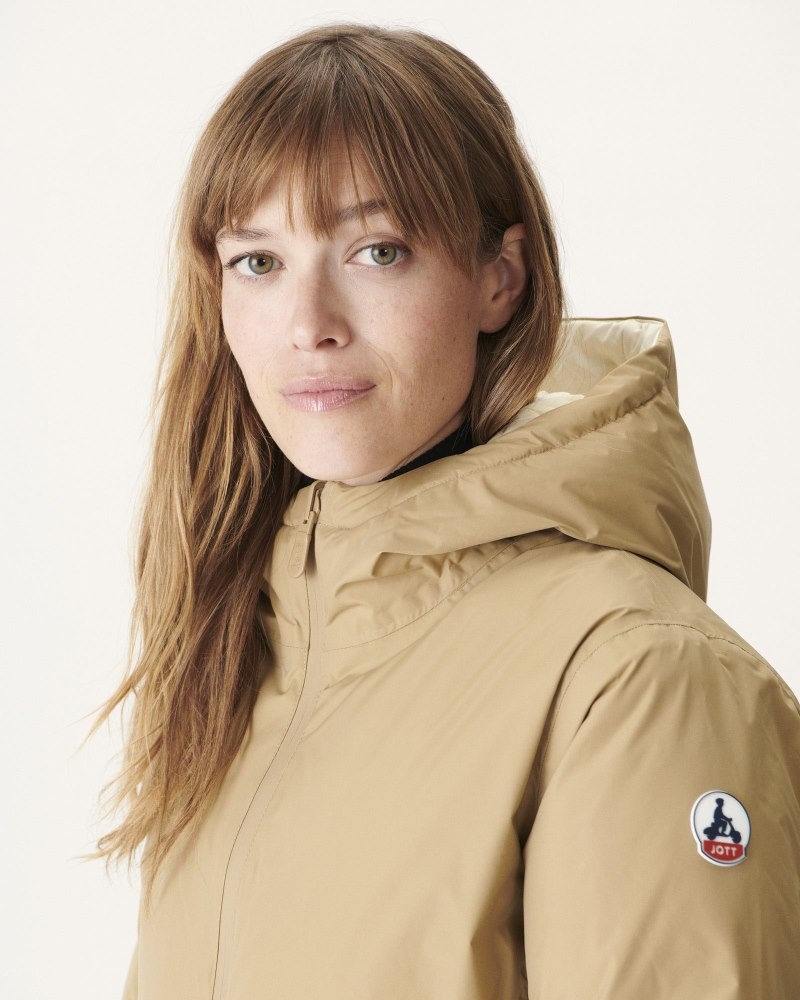 Beige / Off-White JOTT Ottawa Reversible Great Cold Women's Down Jackets | SAC-9441