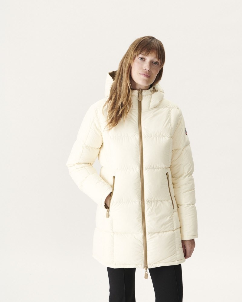 Beige / Off-White JOTT Ottawa Reversible Great Cold Women's Down Jackets | SAC-9441