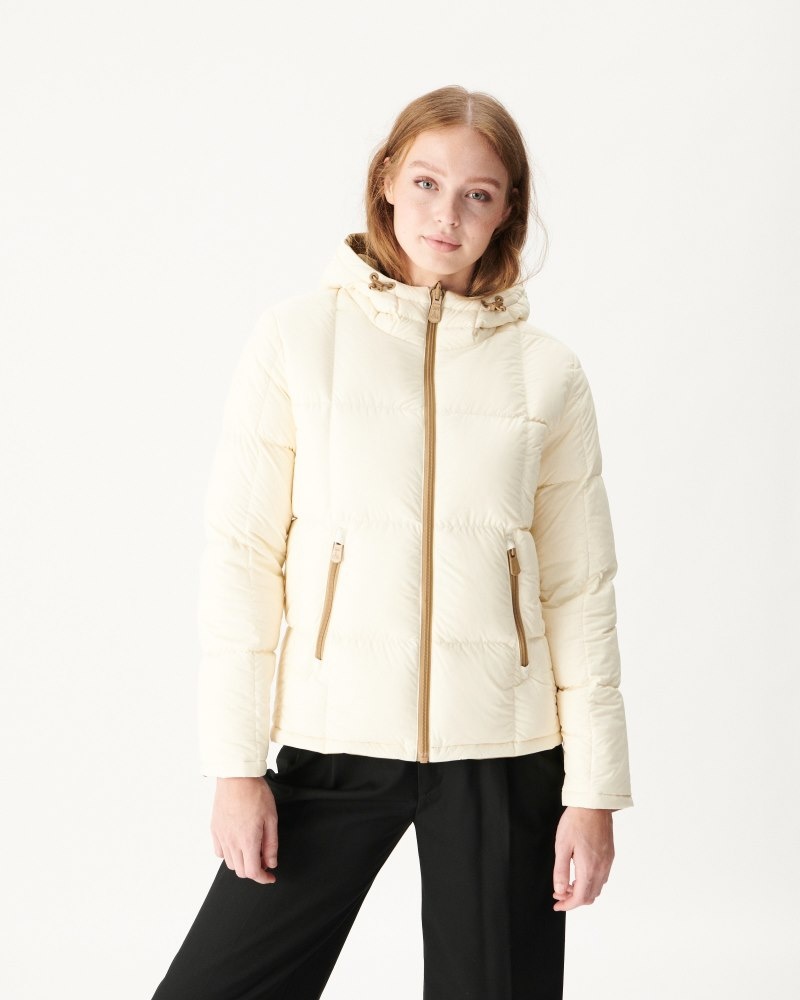 Beige / Off-White JOTT Victoria Reversible Great Cold Women's Down Jackets | GLD-8645