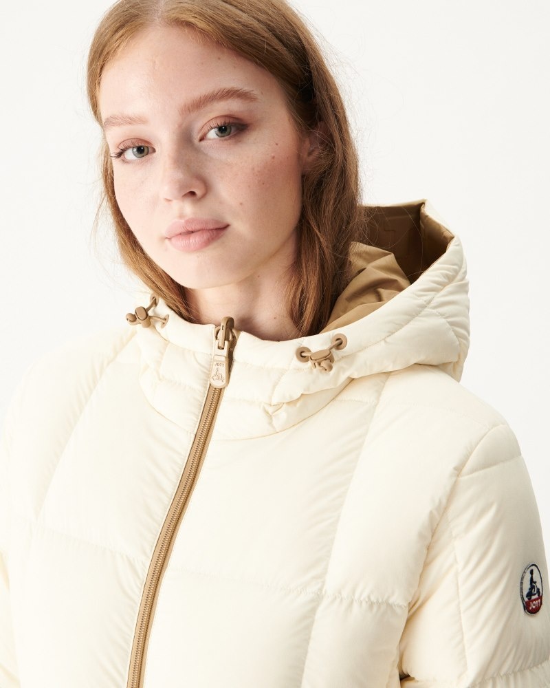 Beige / Off-White JOTT Victoria Reversible Great Cold Women's Down Jackets | GLD-8645