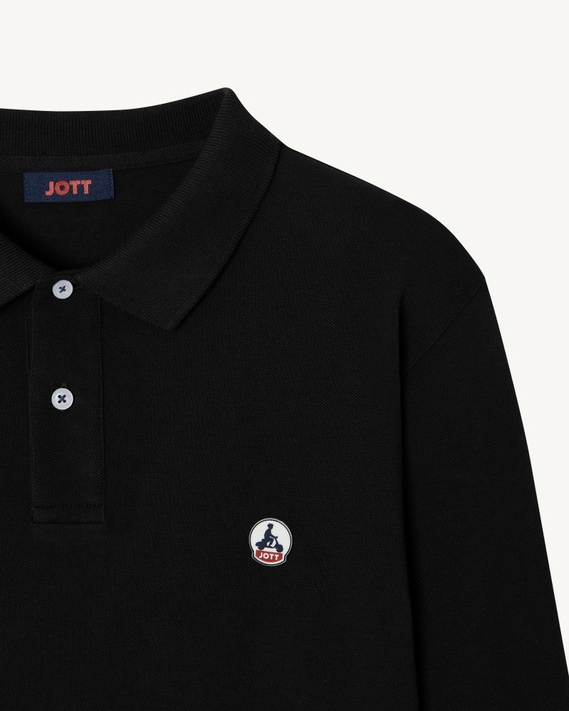 Black JOTT Arcachon Men's Polo Shirts | QLK-0946