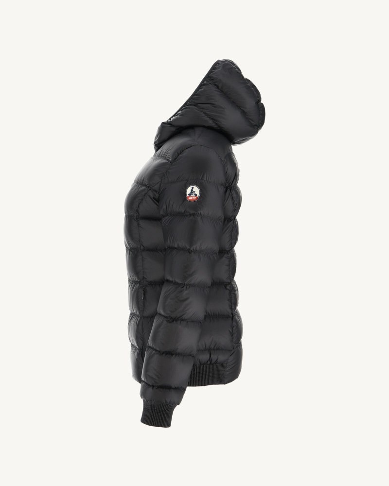 Black JOTT Celine Great Cold Hooded Women's Down Jackets | MVB-8432