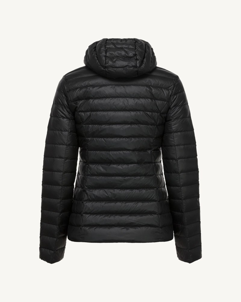 Black JOTT Cloe Lightweight Hooded Women's Puffer Jackets | HFR-1869