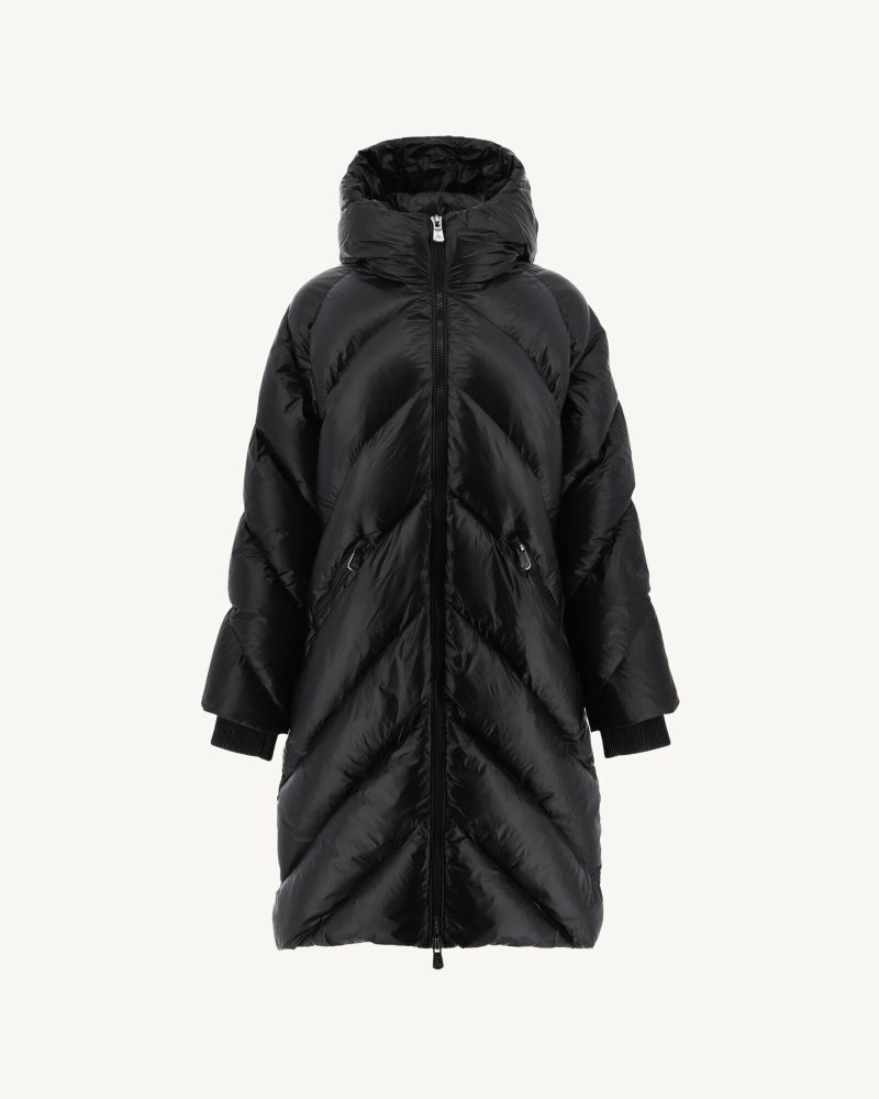 Black JOTT Comet Long Great Cold Women's Padded Jackets | VMX-9733