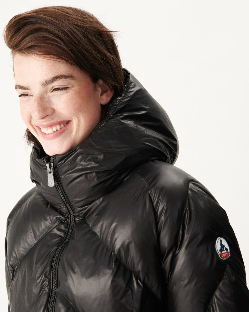 Black JOTT Comet Long Great Cold Women's Padded Jackets | VMX-9733