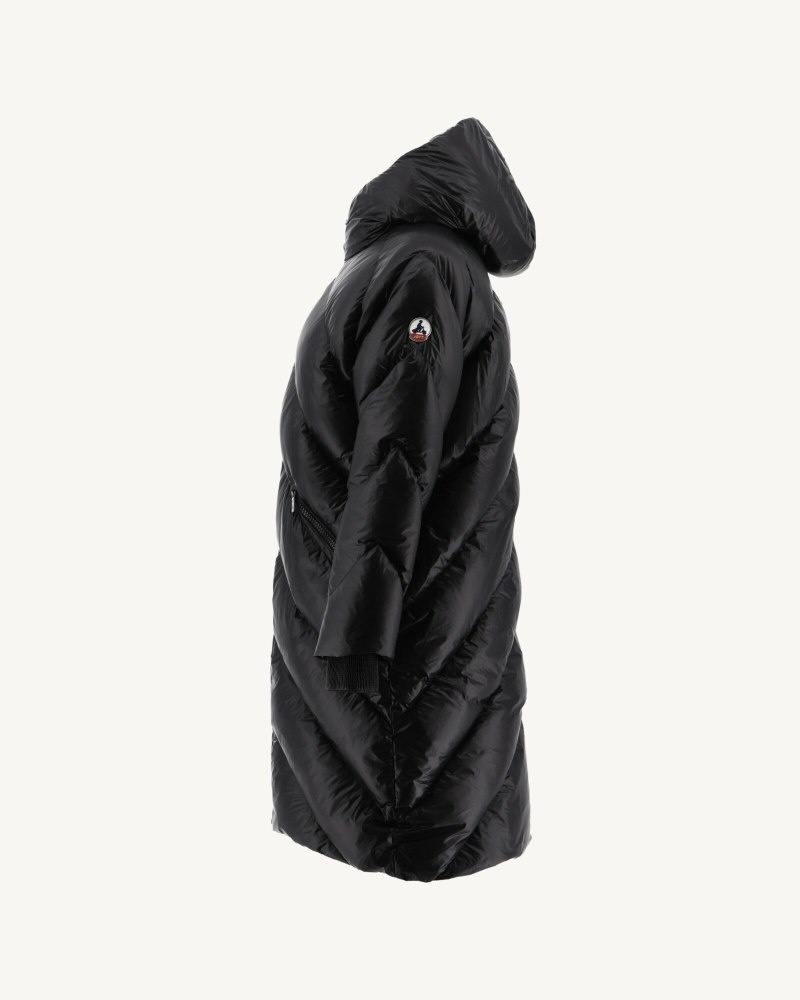 Black JOTT Comet Long Great Cold Women's Padded Jackets | VMX-9733