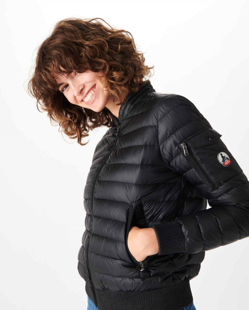 Black JOTT Emmy Lightweight Women's Padded Jackets | ROM-6017