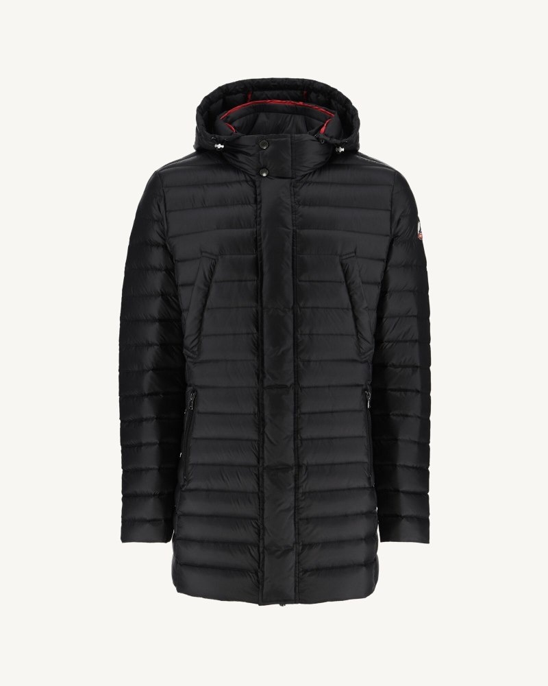 Black JOTT Florent Lightweight Hooded Men's Down Jackets | GJS-4251