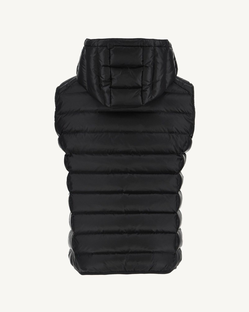 Black JOTT Grand Cold Sleeveless Men's Down Jackets | UZM-6678