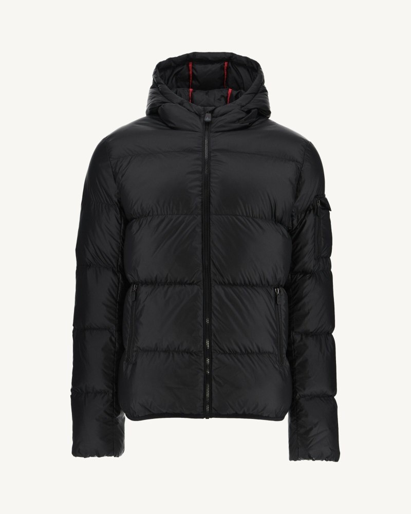 Black JOTT Java Great Cold Hooded Men's Down Jackets | JXQ-9773