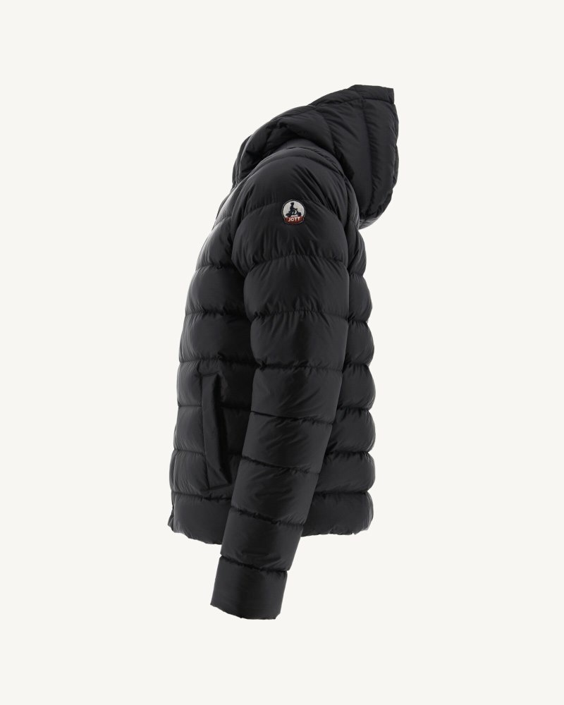 Black JOTT Jorge Hooded Men's Puffer Jackets | DUQ-4495