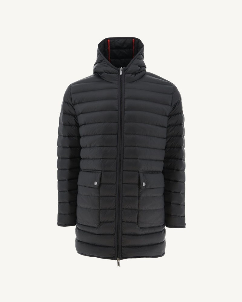 Black JOTT Luc Long Men's Down Jackets | RTV-9484